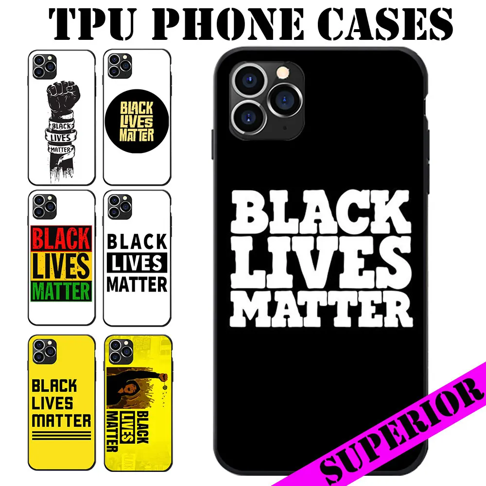 Мягкие ТПУ чехлы для телефонов Samsung GalaxyA20 50 70 M20 30 S7 S8 S9 S10 LITE Edge PLUS NOTE Black Lives Matter