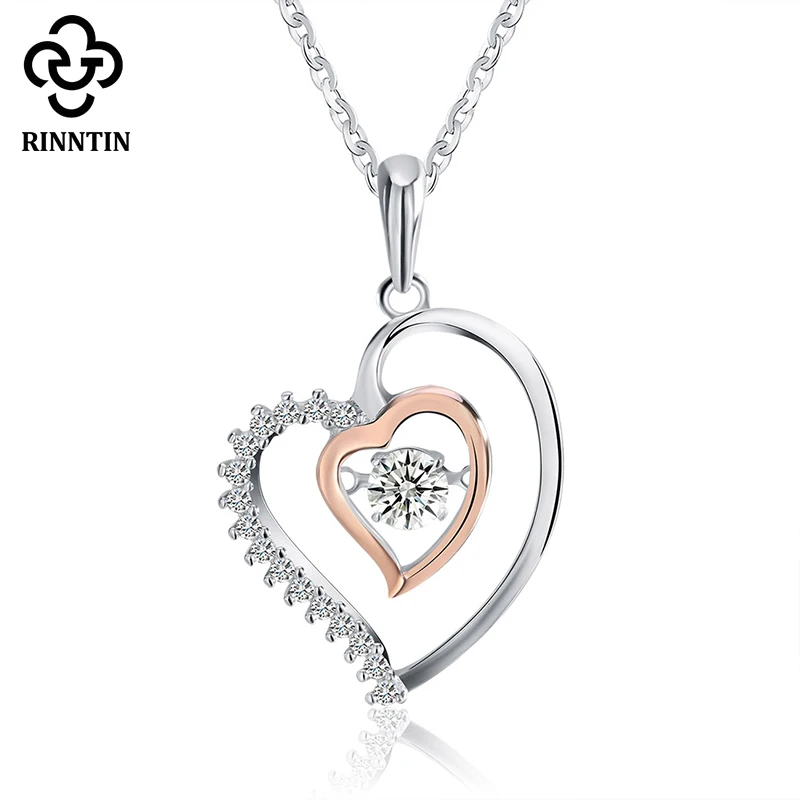 Rinntin 925 стерлингового серебра для мужчин и женщин ювелирное изделие сердце Форма