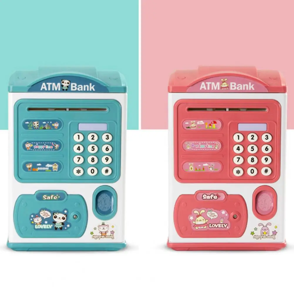 

Simulation Password Fingerprint Automatic Roll-up Electronic Piggy Bank Safe Box Pretend Play Props Kids Gift Financial Toy