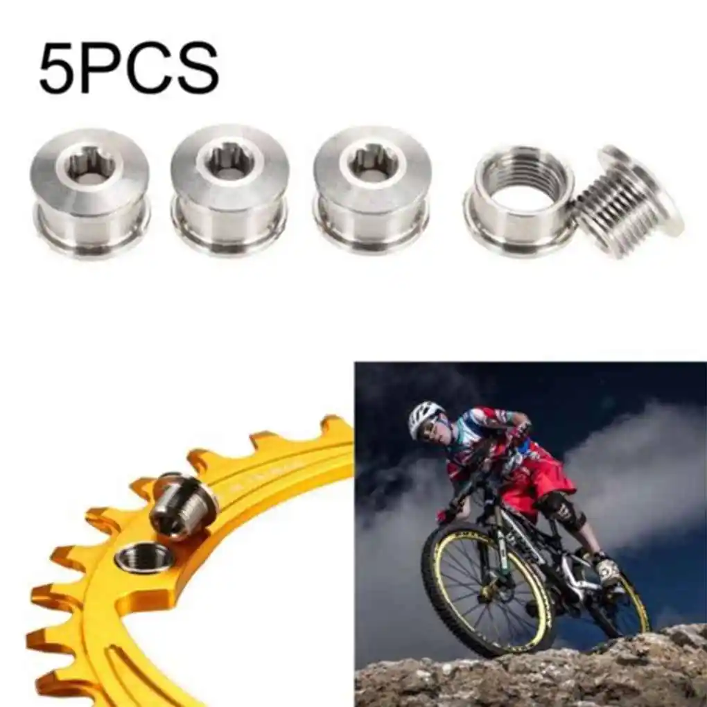 

5Pcs Bike Chain Wheel Screw Single Crankset Bolts Single Crankshaft Combination 10B21 Screw Steel Outdoor Bicycle Parts