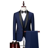 ensembles homme high quality slim fit mens suit trend mariage solid tuxedos casual business wedding dress blazervestpants