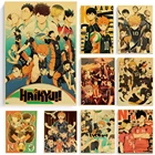 Фотообои с японским Аниме Haikyuu, постер с рисунком для комнаты, печать на холсте и печать на стене, украшение для подростковой комнаты, картины без рамки