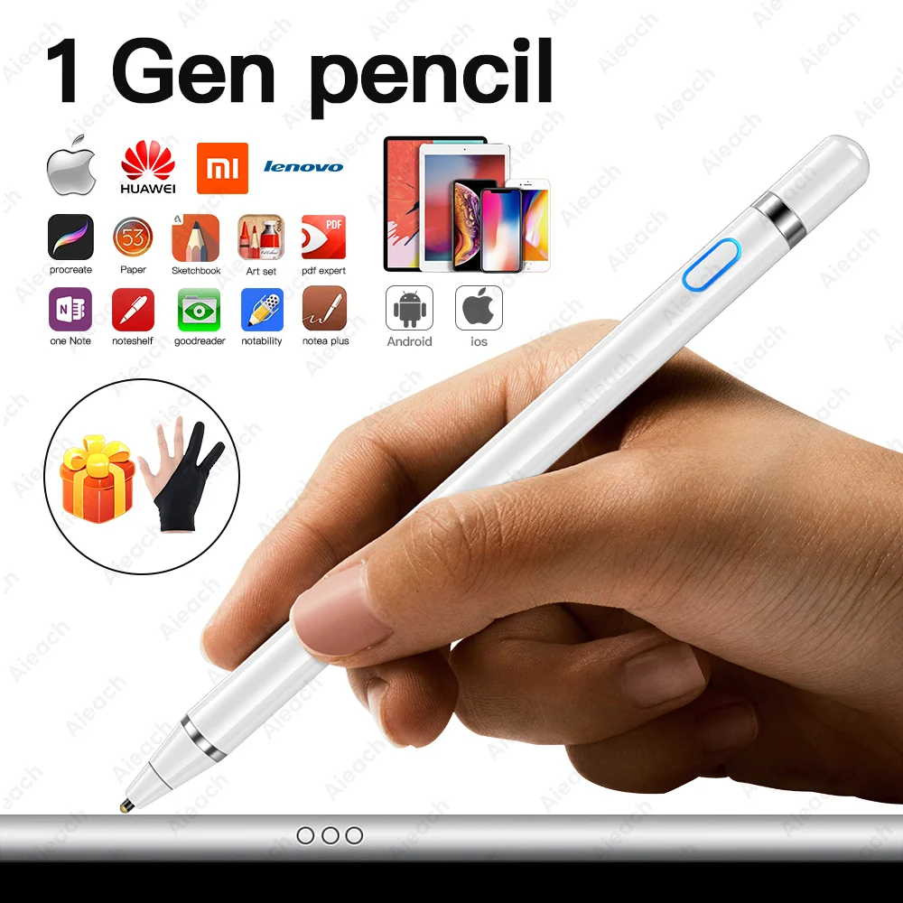 Активный стилус сенсорная ручка для Apple iPad Pro 11 12,9 10,5 9,7 miini 5 Air Smart емкость карандаш для iPhone huawei Xiaomi планшет