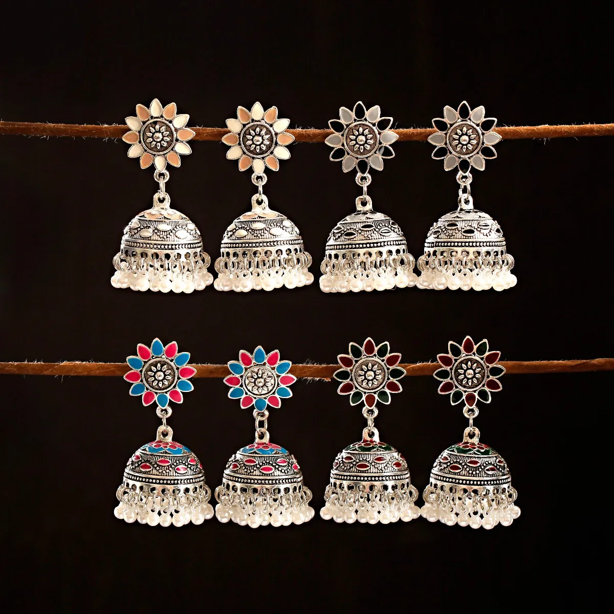 

Gypsy Bell Dangle Earrings For Women Jewelry Pearl Vintage Earring Indian Jhumka 2021 Trend Pierce Ear Rings For Girl Pendientes
