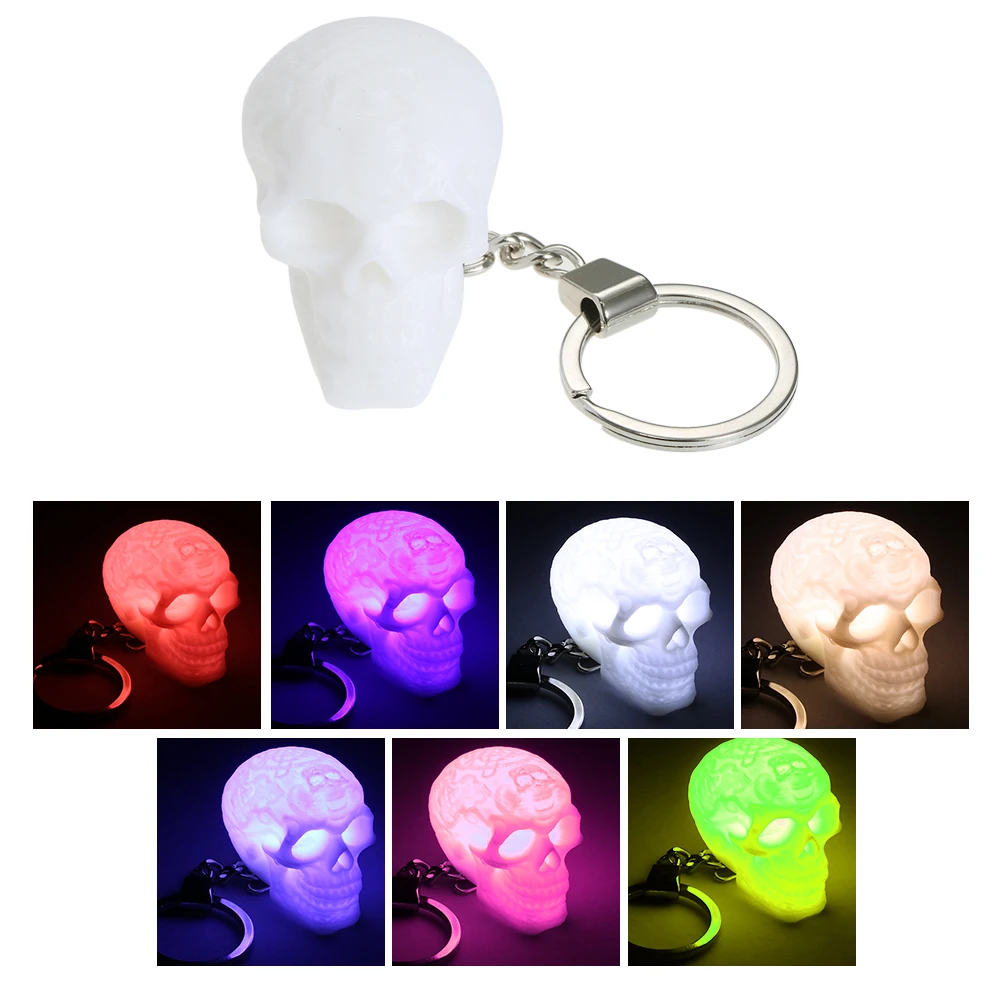3D печать ночной Светильник брелок креативный череп светильник Красочный