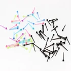 100 шт. разноцветные пластиковые серьги-гвоздики, антиаллергенные серьги-гвоздики, простые фиксаторы для Пирсинга Ушей, Женские Ювелирные изделия, плоские серьги-гвоздики