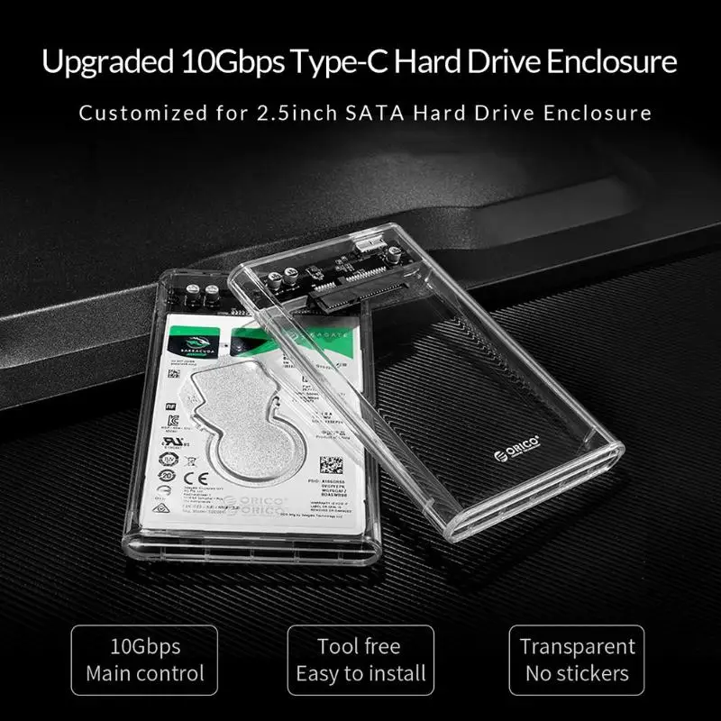 Корпус для внешнего жесткого диска ORICO 2139C3-G2-CR SATA на USB3.1 Gen2 Type-C 10 Гбит/с |