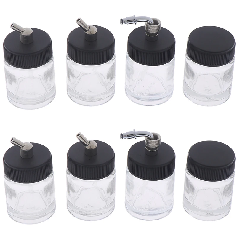 

New 22CC Airbrush Paint Glass Tattoo Bottle Jar Suction Lid Spray Pot Drawing Nail Art Tool 4 Styles