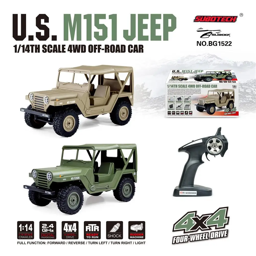 RCtown SUBOTECH BG1522 1/14 2 4G 4X4 4WD гусеничный RC автомобиль с головой светильник РТР