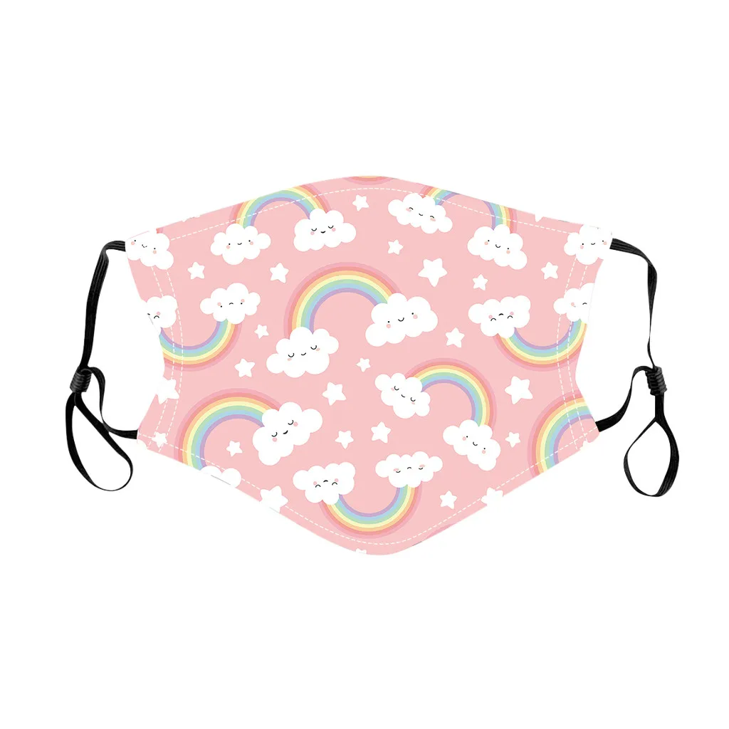 1PC Cute Skull Cats Cartoon Print Kids Children Outdoor Cotton Mask Washable Windproof Reusable Mouth-muffle Face Mouth Cap | Спорт и