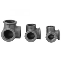 combuyfit 2pcslot side outlet elbow deg 90 degree 3 way tee black malleable iron pipe fitting connector
