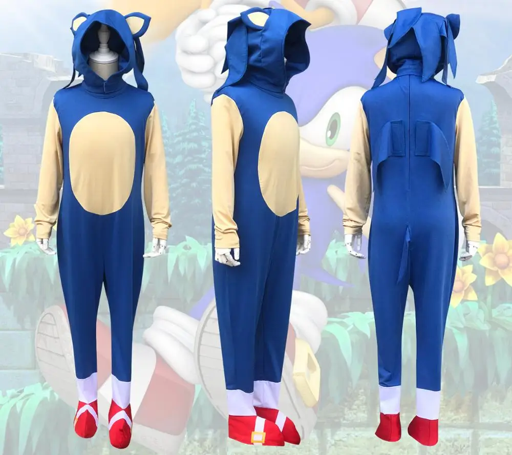 

New Deluxe Sonic Hedgehog Costume Kids Game Characters Sonic Faster Hero Cosplay Kids Halloween Costume