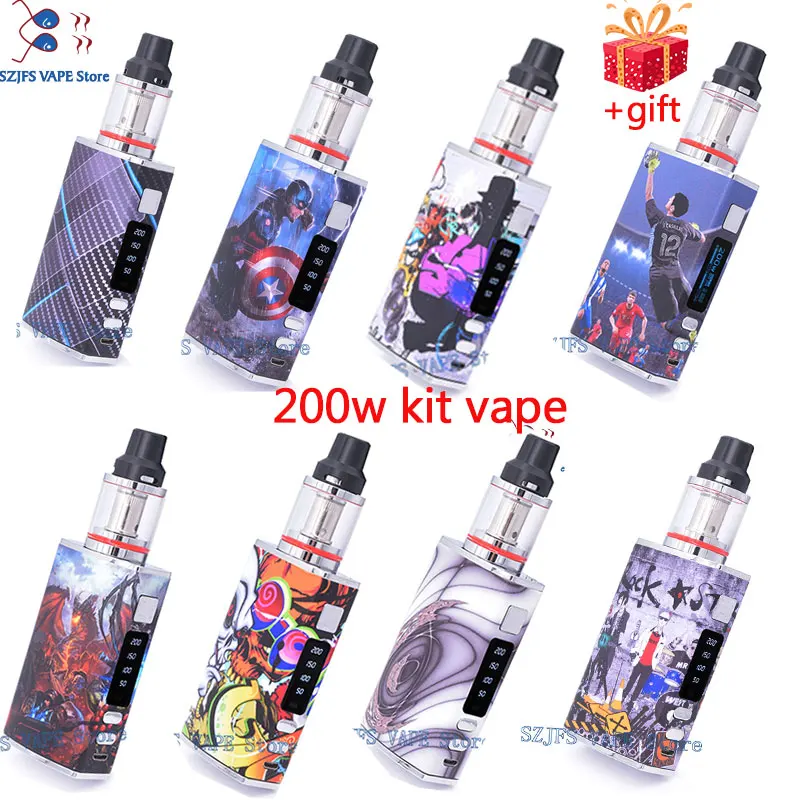 100 Вт vape комплект светодиодный экран с USB зарядным устройством 3000 мАч встроенный аккумулятор испаритель высокого качества электронная сигарета с большим паром