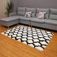 carpets for living room modern geometric plush bedroom floor mats furry bay window area rugs home non slip bathroom mat fashion