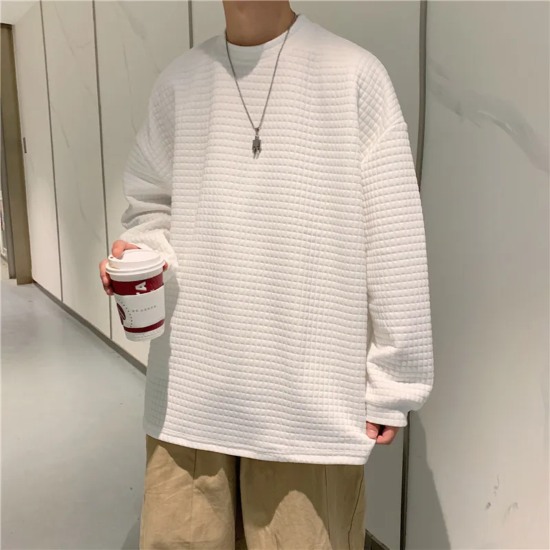

Spring Thin Hoodie Men Korean Fashion Loose Casual Pullover Hoodie Men Harajuku Streetwear Solid Color Long-sleeved T-shirt