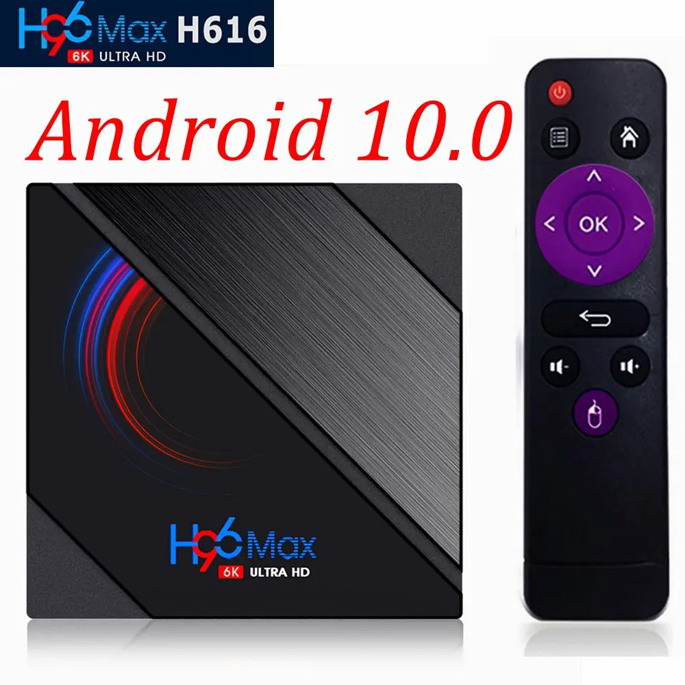 

ТВ-приставка H96 Max, Android 10, Allwinner H616, 4 ядра, 4 + 32/64 ГБ, 2,4 ГГц