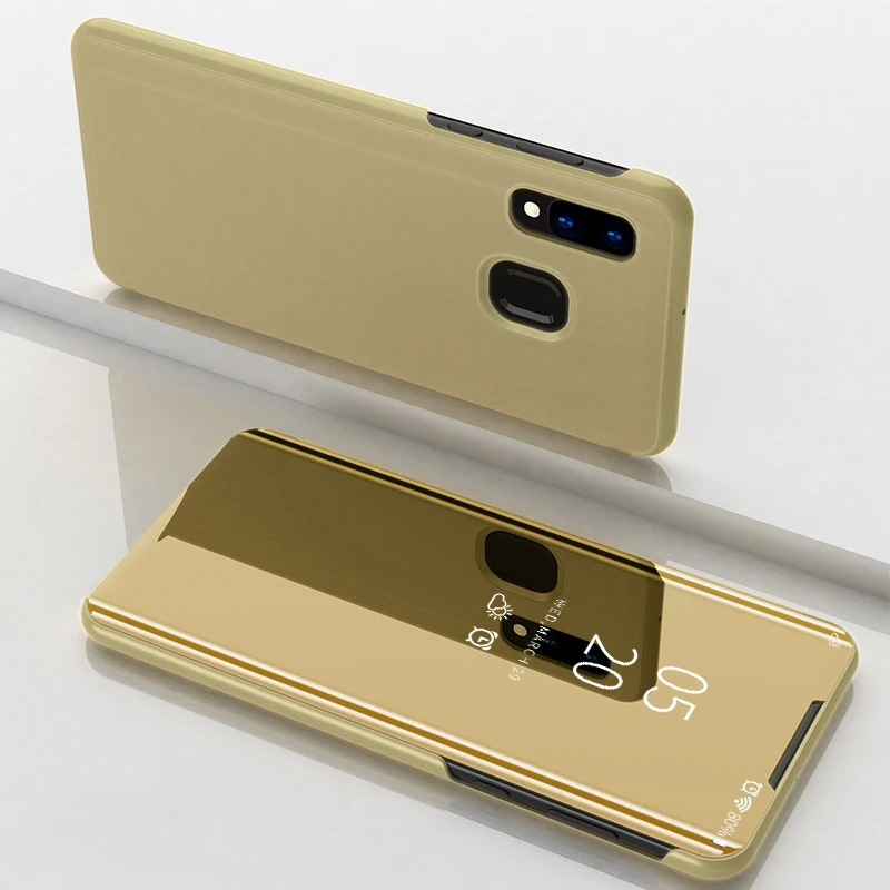 Смарт-зеркало с откидной крышкой и подставкой кожаный чехол для Samsung Galaxy S22 Plus S21 FE