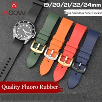 19mm 20mm 21mm 22mm 24mm fluoro rubber strap watchband quick release sport waterproof replacement bracelet band for huawei gt 2