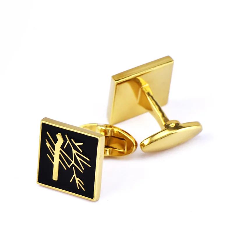 JHSL брендовые Модные мужские ювелирные изделия золотого цвета Медные Квадратные