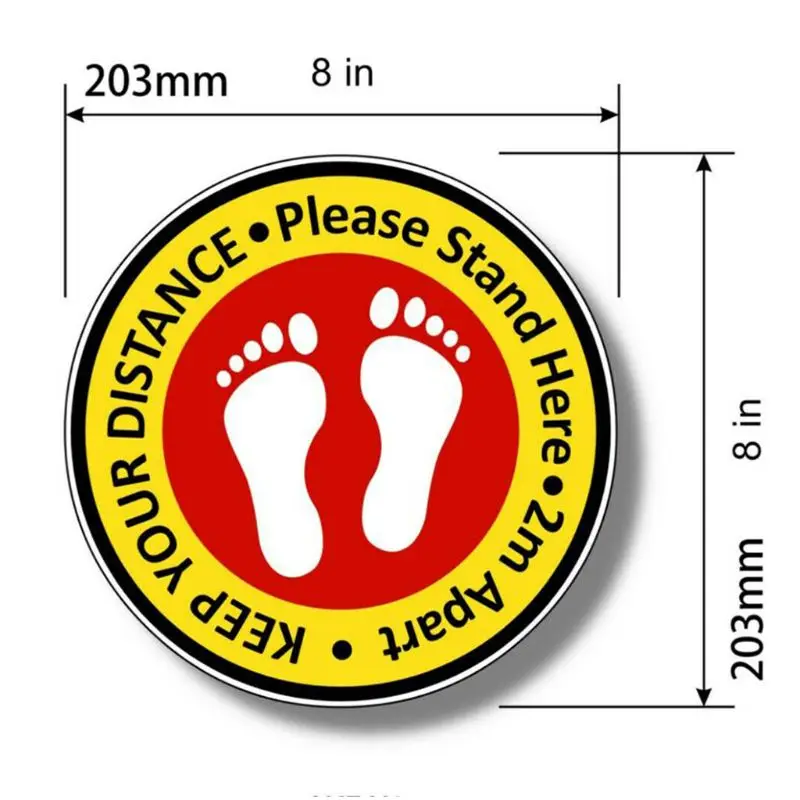 

5PCS Social Distancing Shop Floor Stickers Anti Slip Stay Safe Sign Pasters