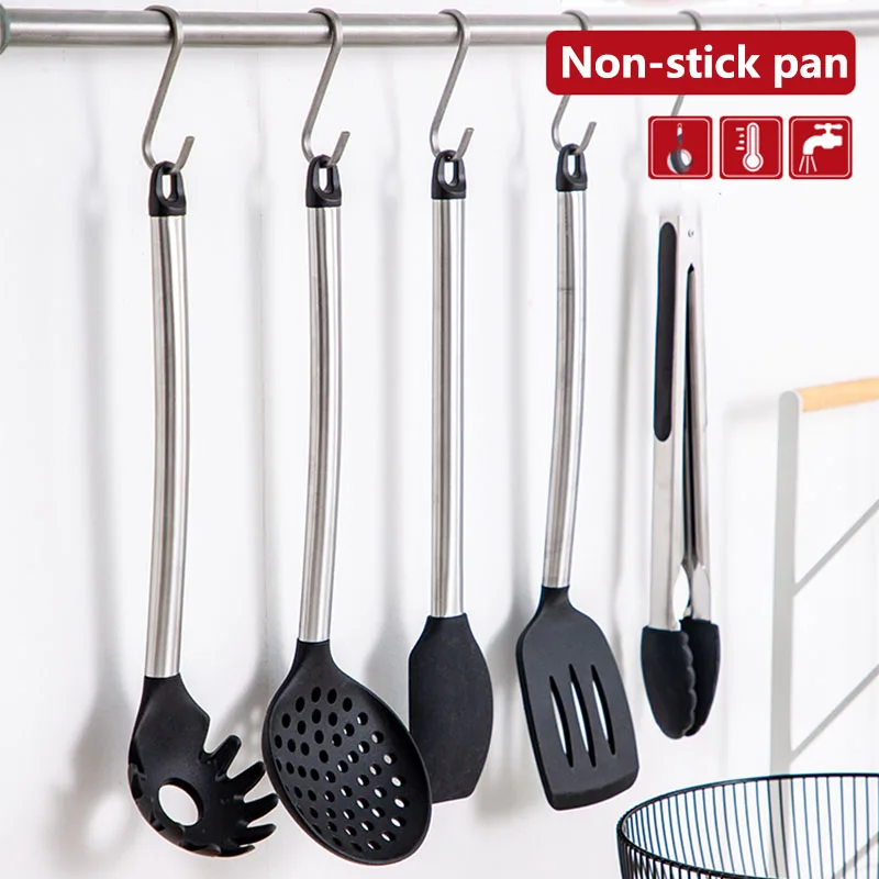 9 шт. кухонная утварь из нержавеющей стали и силикона|Наборы кухонных
