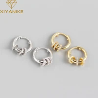 xiyanike silver color two wear methods small circle rhinestone earrings women unique design fashion light luxury jewelry