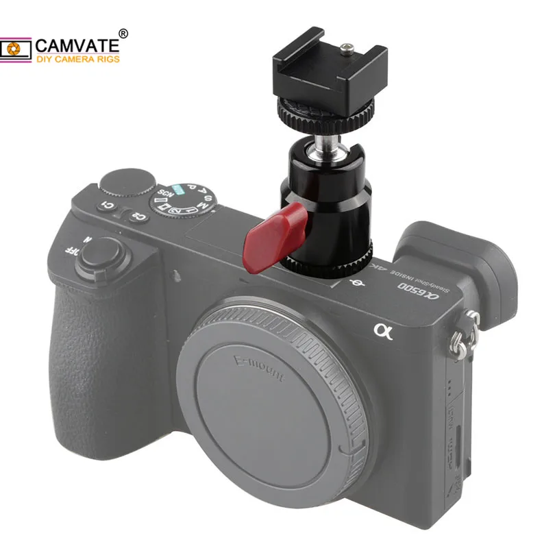 CAMVATE 90 ° вертикальная Артикуляция Горячий башмак с мини шаровой головкой для