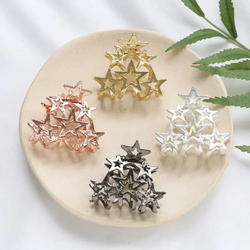 Корейская заколка для волос с красной звездой Женская Большая ванной конским