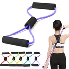 Портативная лента для упражнений, фитнес-оборудование, тянущаяся веревка, эластичный резиновый 8 слов, Эспандер для груди, Тренировка мышц, натяжение, пояс для йоги, тренажерный зал
