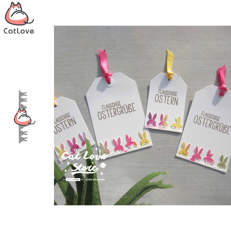 Металлические Вырубные штампы с изображением кролика животного зеркальные