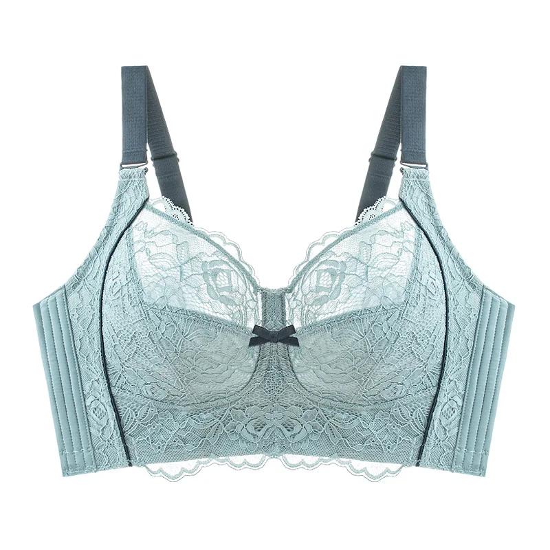 Women Full Coverage Wire Free Non-Foam Lace Bra 34 36 38 40 42 B C D E F