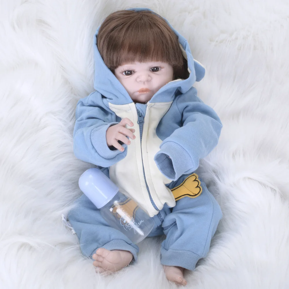 Полностью силиконовая кукла Bebe Reborn 22 дюймов виниловая Реалистичная