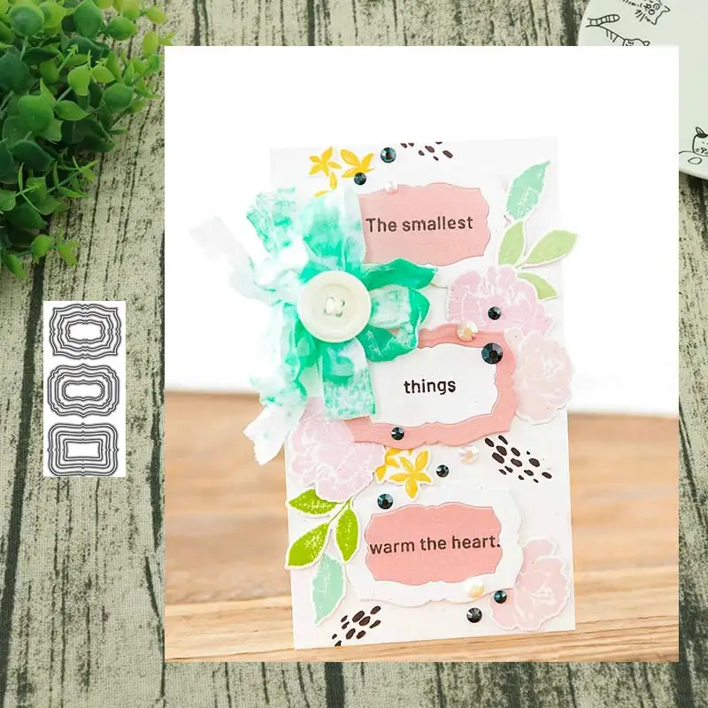 Металлические пресс формы три типа небольших рамок штамп Скрапбукинг Бумажные