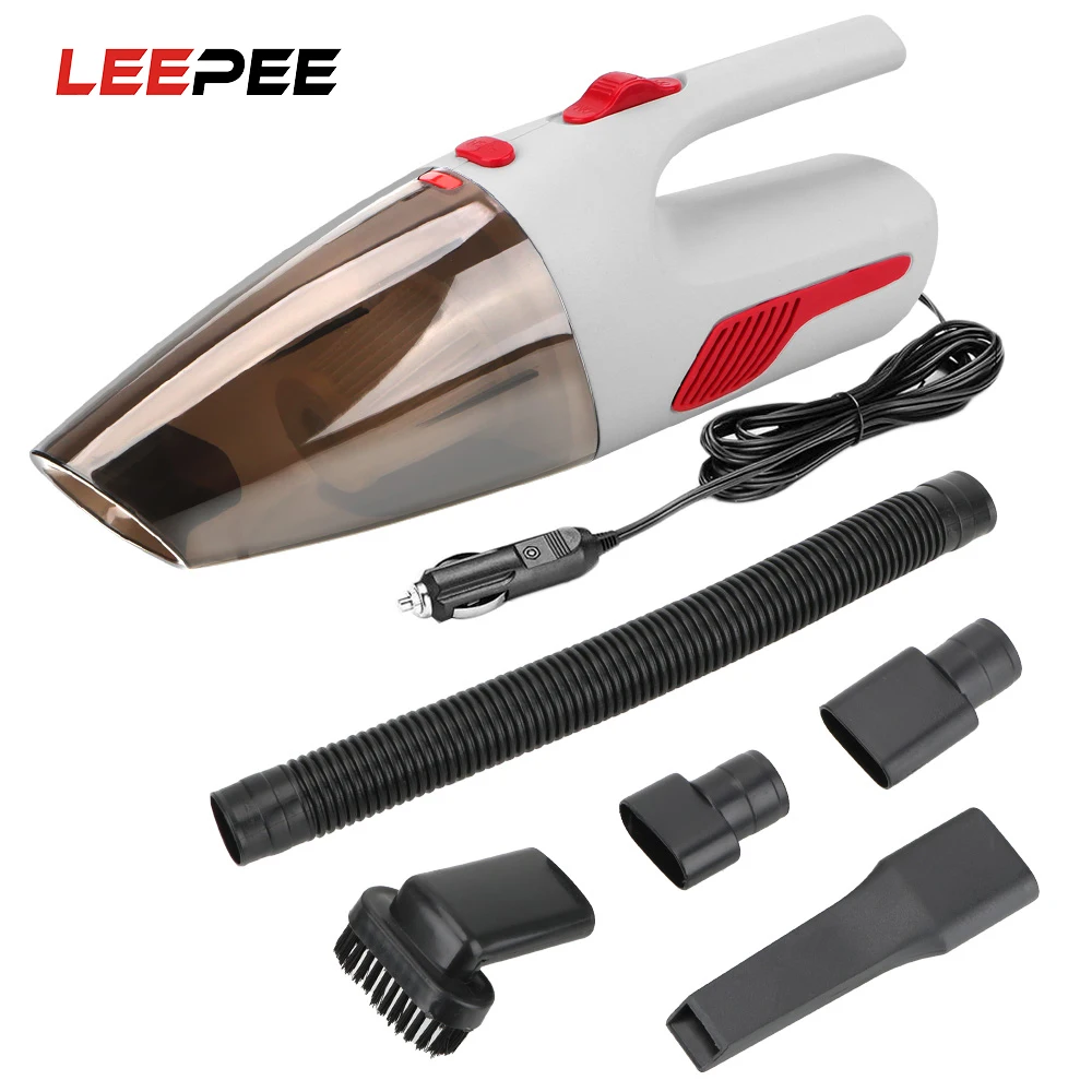 

LEEPEE Portable Cordless/Car Plug Cleaner Super Suction 120W 12V 5000PA Wet/Dry Dual-Use Handheld Car Vacuum for Car Home