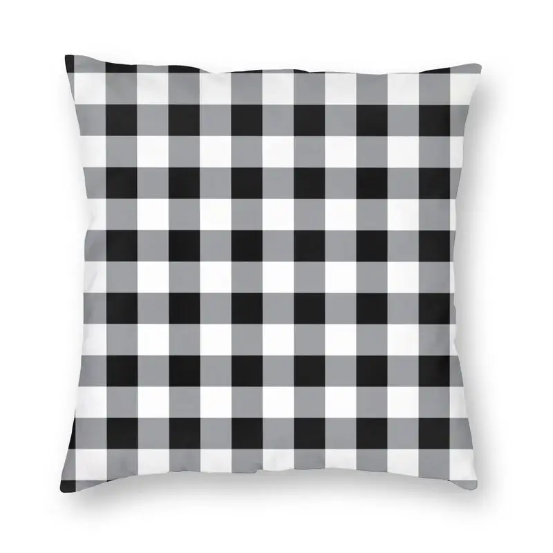 

Наволочки В фермерском стиле с черным рисунком буйвола, домашний декор, текстурная клетчатая Роскошная наволочка, квадратная наволочка