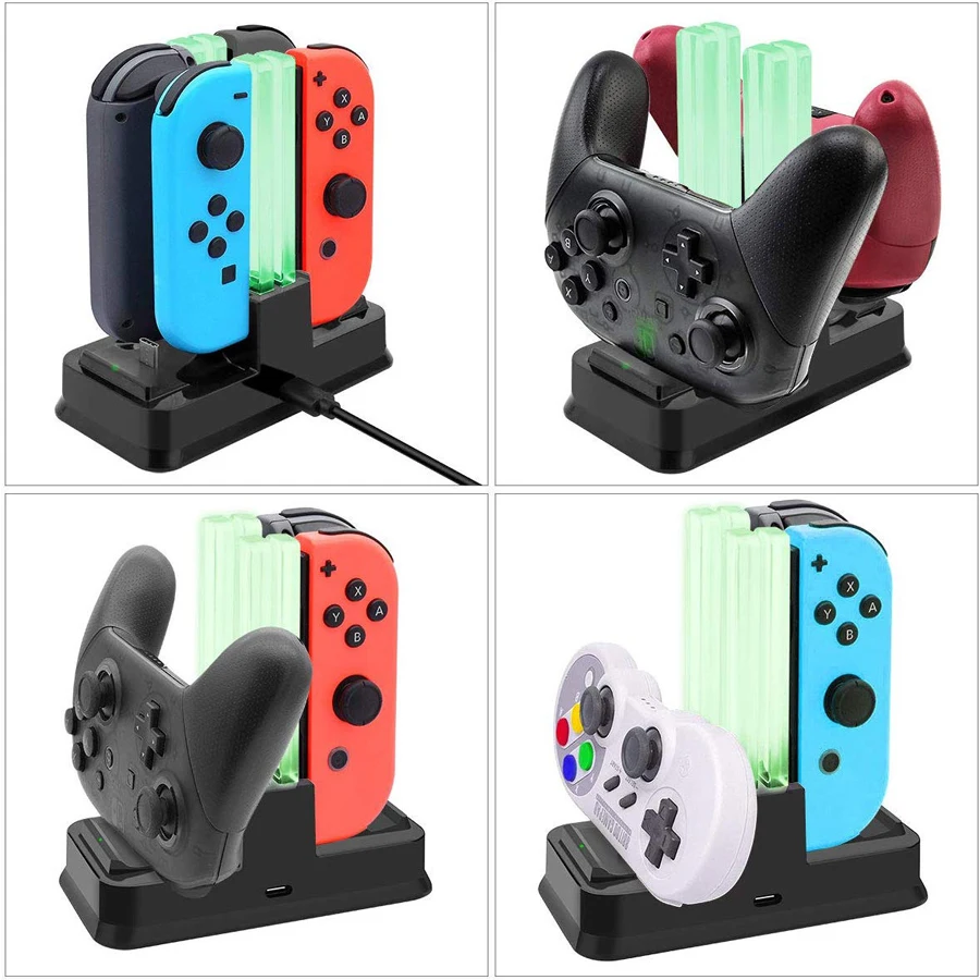 Зарядное устройство для Nintendo Switch 4 Joycon 2 Pro 6 в 1|Зарядные устройства| |