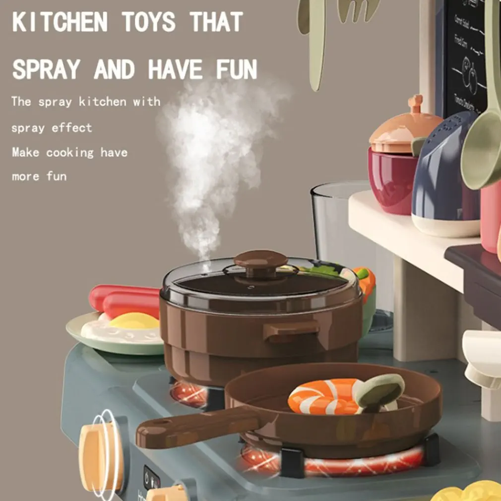 

Kitchen Play Set With Accessories Mini Kitchen Set With Realistic Light Sound Steam Simulation Indoor Games