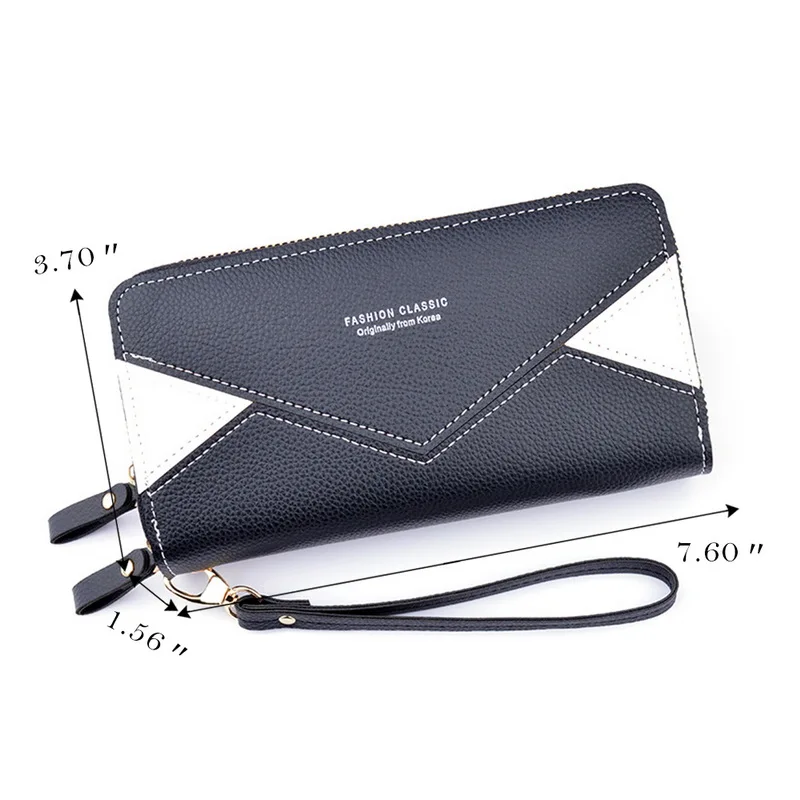 

DIHOPE PU Leather Long Wallets Women Long Zipper Coin Purses Tassel Design Clutch Wallets Female Money Bag Credit Card Holder