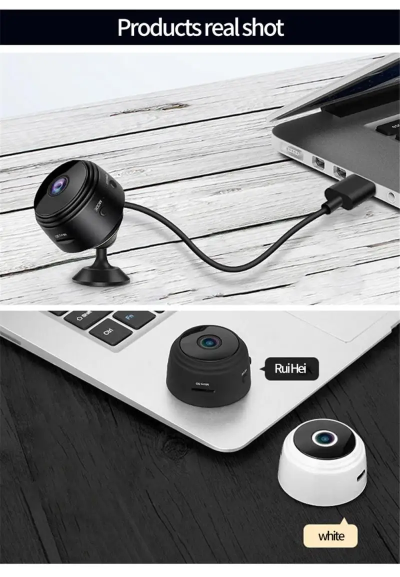 Wifi wireless mini PTZ ip camera ABCCAM APP remote monitoring Outdoor indoor Security Camera magnet install Network Surveillance |