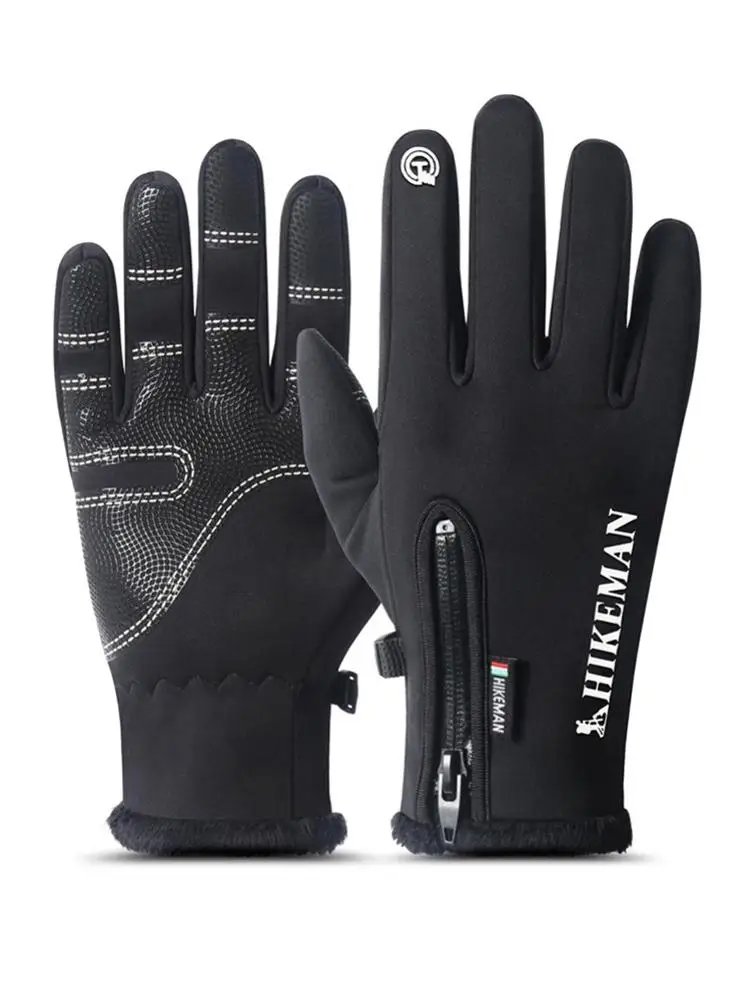 Зимние теплые перчатки ветрозащитные водонепроницаемые уличные плотные варежки