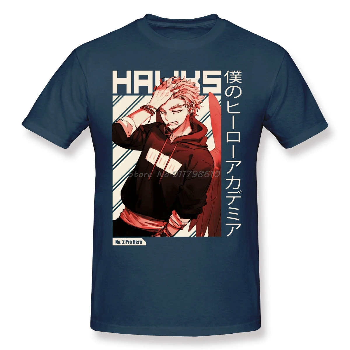 Футболка хлопковая с круглым вырезом и коротким рукавом в стиле аниме | Мужская