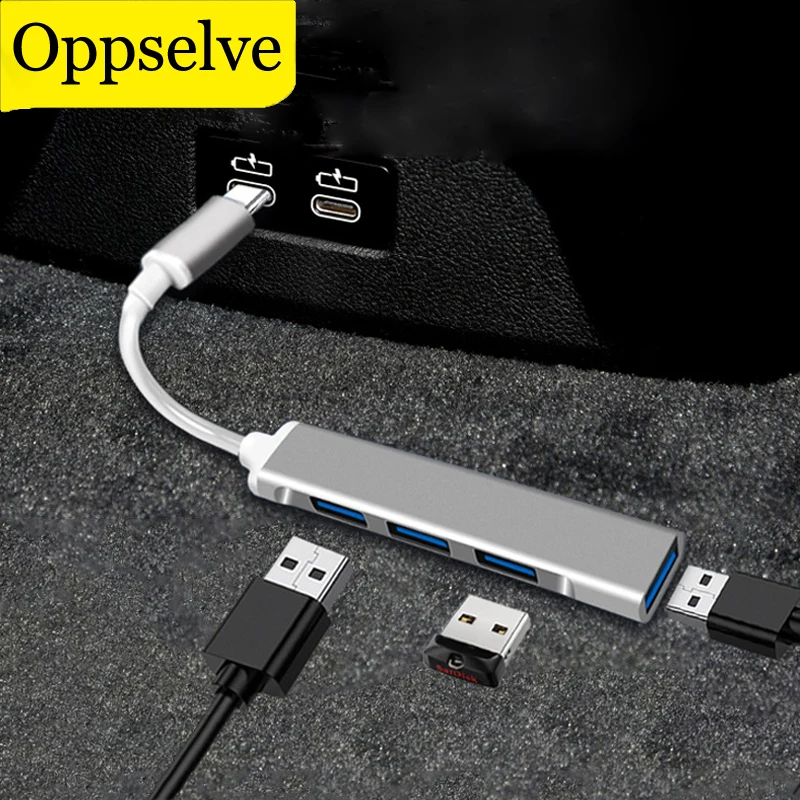 

Multi-port Adapter Type C Hub 3.0 USB Splitter Four In One Expander For Mouse Keyboard U Disk USB Devices Car Charging Converter