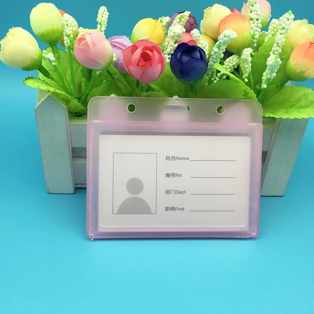 1 шт. прочный пакет из жесткого Пластик ID карты держатель значка горизонтальный