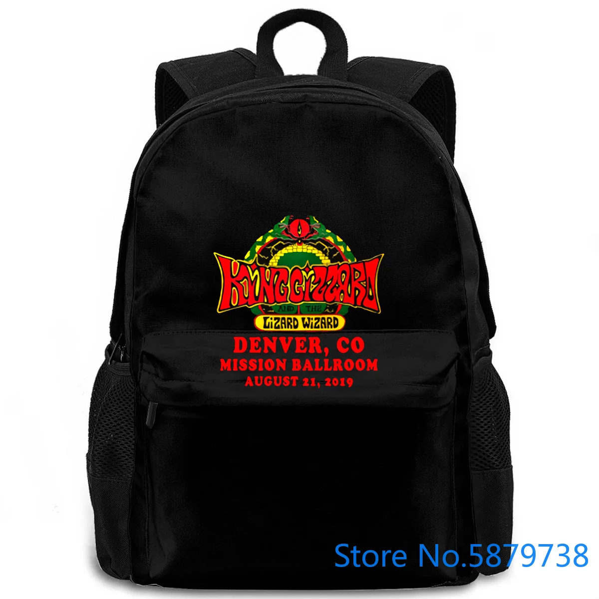 king gizzard and the lizard wizard denver co august 21 women men backpack laptop travel school adult student | Багаж и сумки