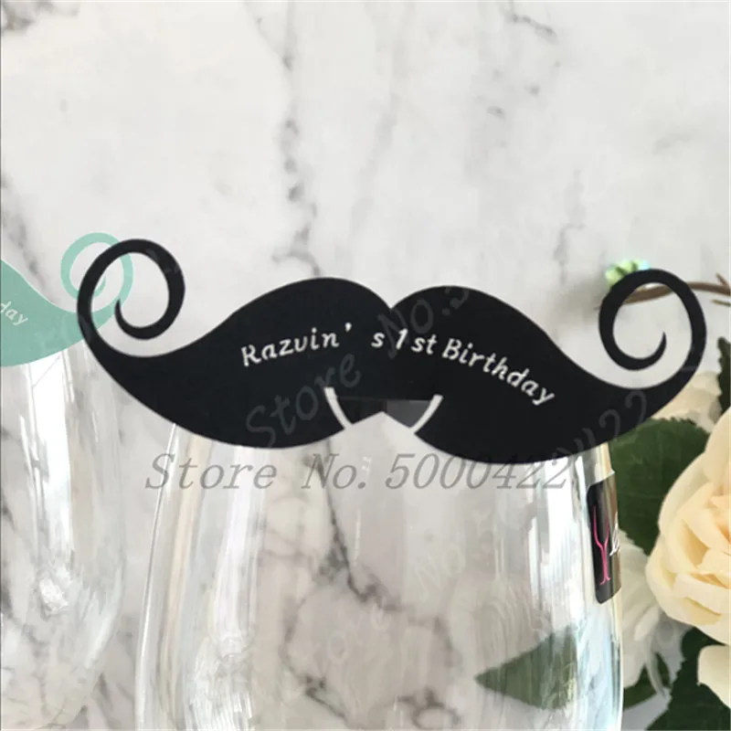 50 шт усов вина имя карты мистер место бокал стаканчик бумажная карта Мальчик день