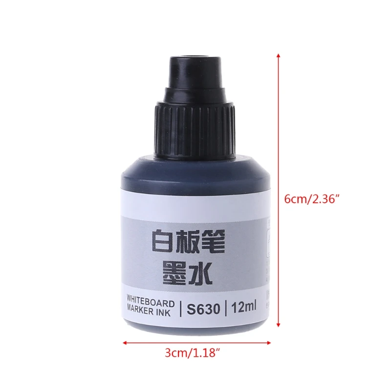 

12ml Refill Ink For Refilling Inks Whiteboard Marker Pen Black Red Blue 3 Colors dropshipping