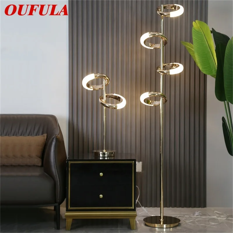 

OUFULA Nordic Creative Floor Lamp Lighting Modern LED Round Rings Decorative for Home Living Bed Room