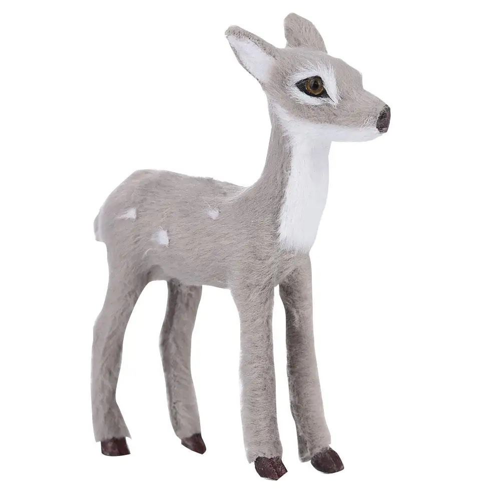 Plush Plastic Xmas Elk Simulation ELK Deer Christmas Reindeer Doll Photography Prop Lawn Ornaments Shop Window Mini Simulated | Дом и сад