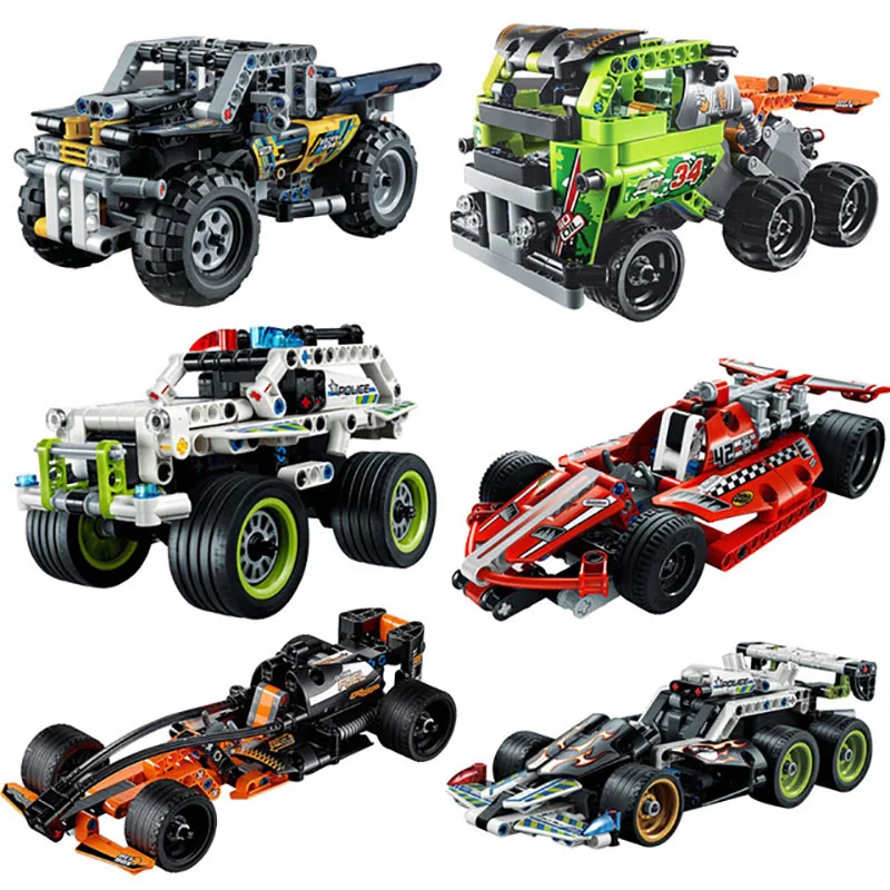 Decool Техника Тяги автомобиль гонщик MOC грузовик DIY строительные блоки Детские