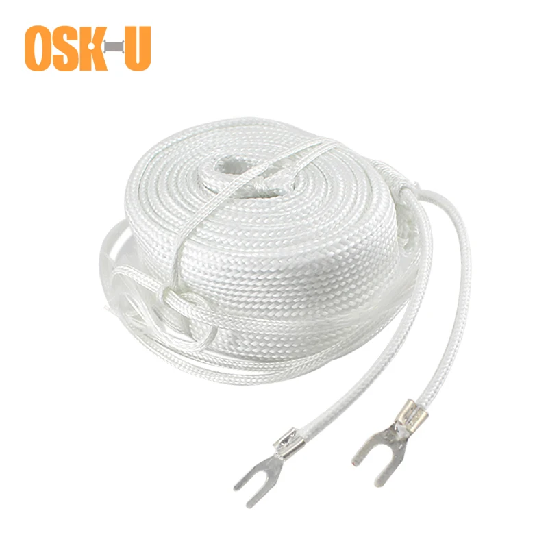 

High Temperature Heating Belt 220V 9/10M length 3cm Width Fiberglass Electric Heater Element for Water Pipe Wattage 900W/1000W
